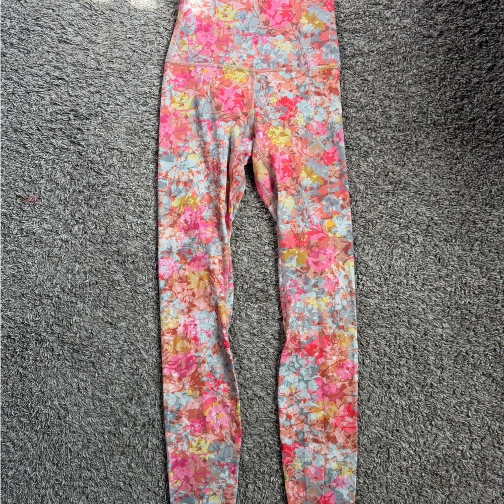 lululemon athletica inflorescence Leggings - Pink, Yellow, Blue